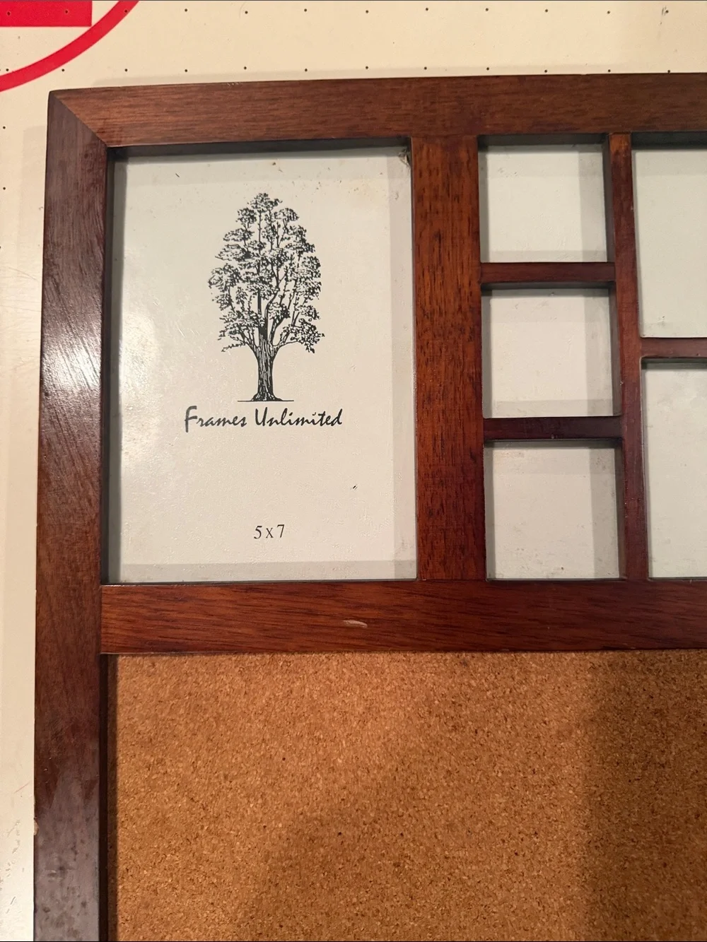 Fanily photo frame -Multi-Opening Wooden Photo & Cork Display Frame - Brown